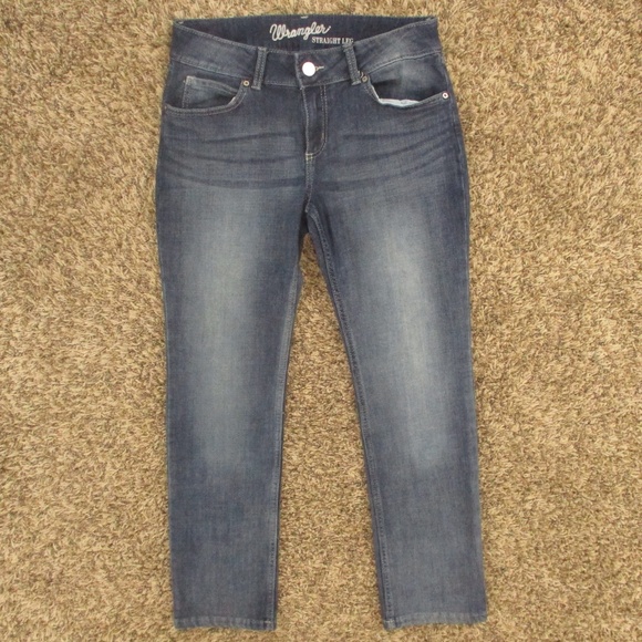 Wrangler‎ Jeans Women's 7 Dark Wash Missy Essential Straight Leg Mid Rise Denim - Picture 1 of 7